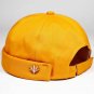 Men Baseball Cap Brimless Hemp Leaf Rolled Cuff Bucket Skullcap Sailor Hat Bob