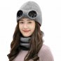 Women Winter Hat With Glasses Warm Beanies Skull Ski Knitted Girls Cap Pilot