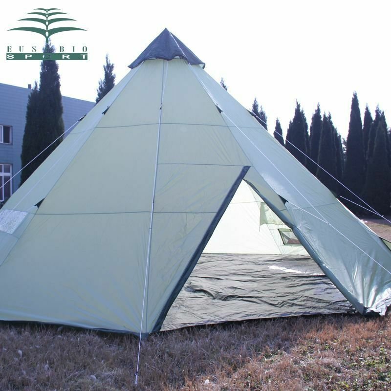 Large Camping Tent 10 Persons Waterproof Indian Single Layer Canopy Outdoor Room
