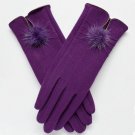 Women Gloves Mittens Winter Warm Fashion Ladies Wool Soft Mink Ball Thermal