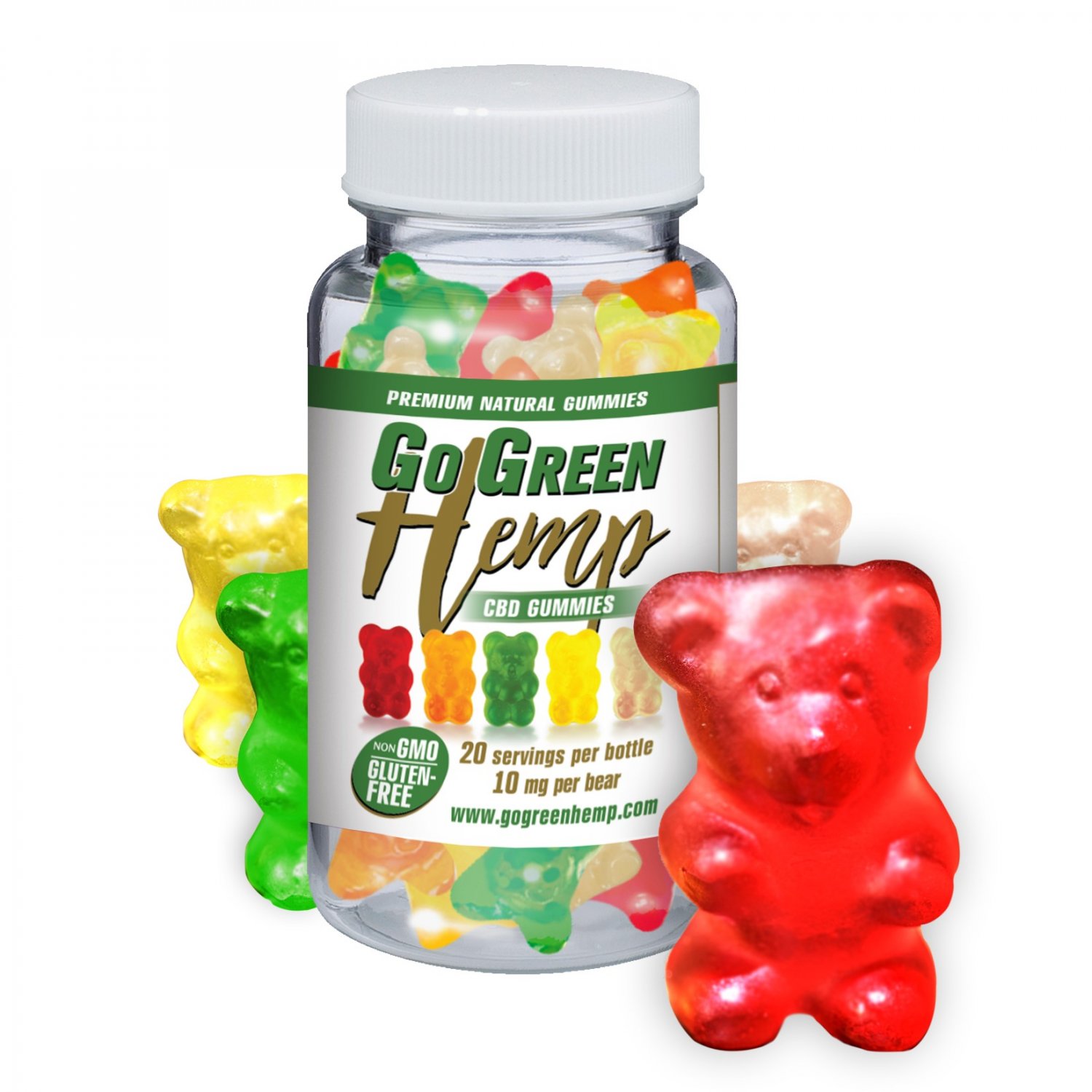 GoGreen Hemp Gummy Bears 10mg | 20ct 200mg