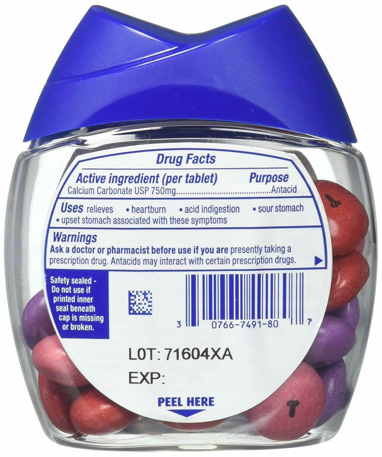 TUMS Chewy Bites Extra Strength Antacid Assorted Berries, 32 Chewable
