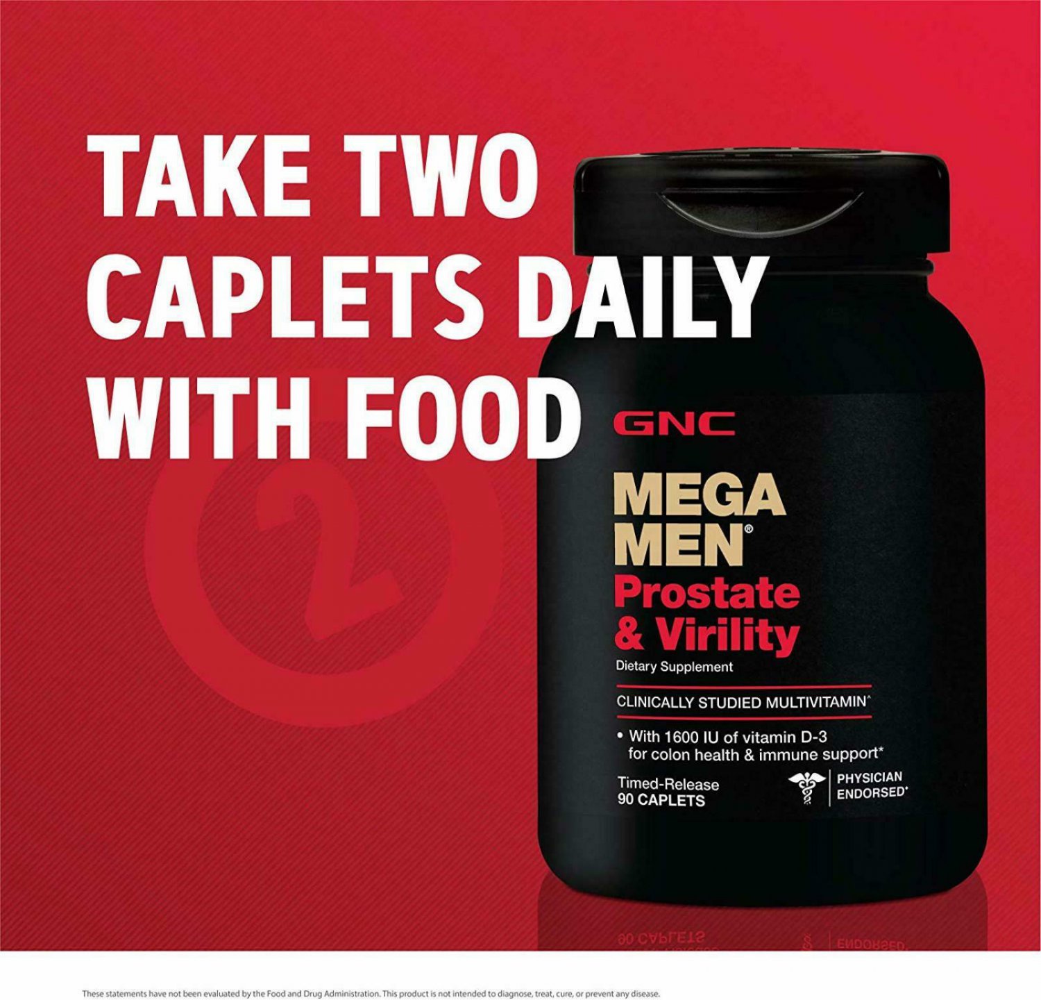 GNC Mega Men Prostate and Virility Multivitamin, 90 Caplets