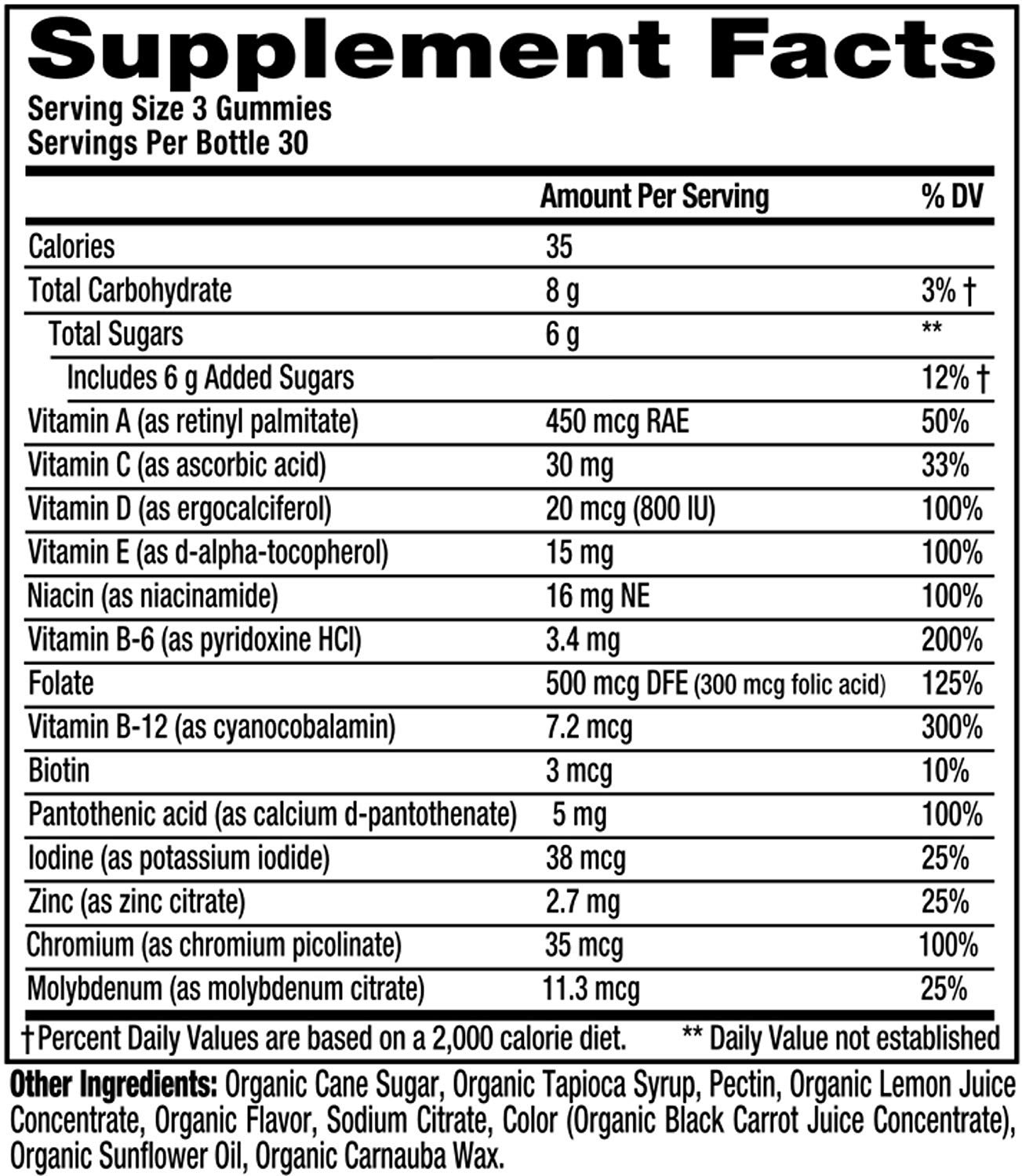 Vitafusion Organic Men’s Multi Gummy Multivitamin 90 Gummies Vitamin A