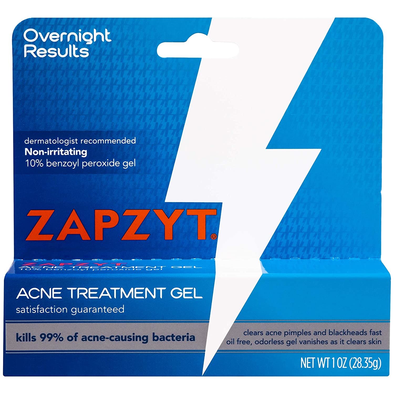 ZAPZYT Acne Treatment Gel - 10% Benzoyl Peroxide, 1 oz (28 g)