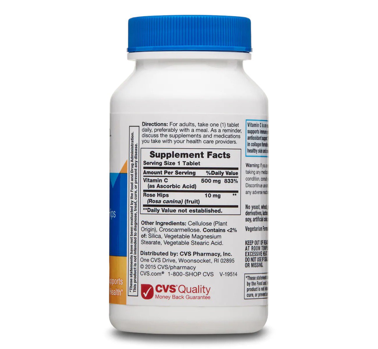 CVS Health Vitamin C with Rose Hips Tablets 500mg, 100 ct