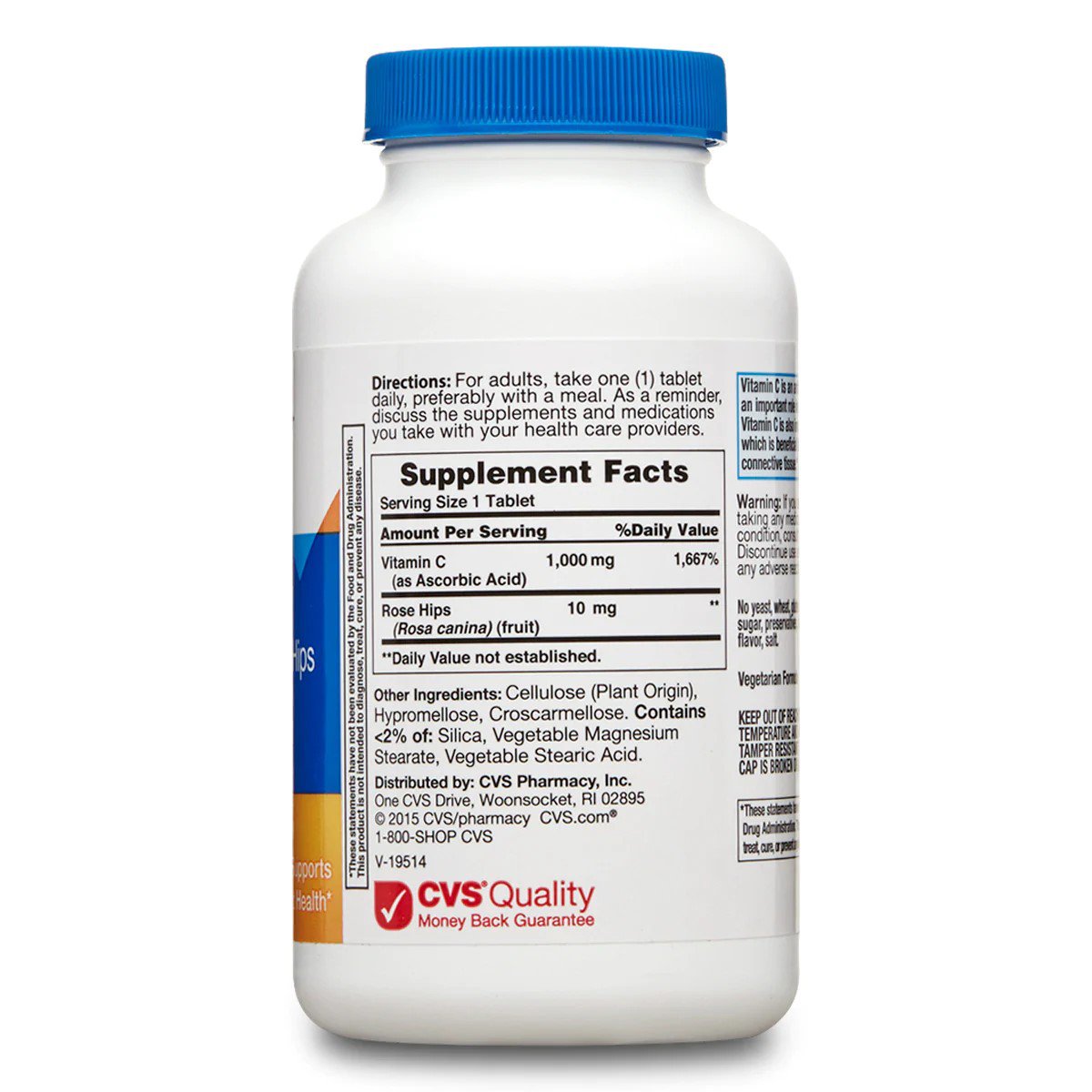 CVS Health Vitamin C with Rose Hips Tablets 1000mg, 100 CT