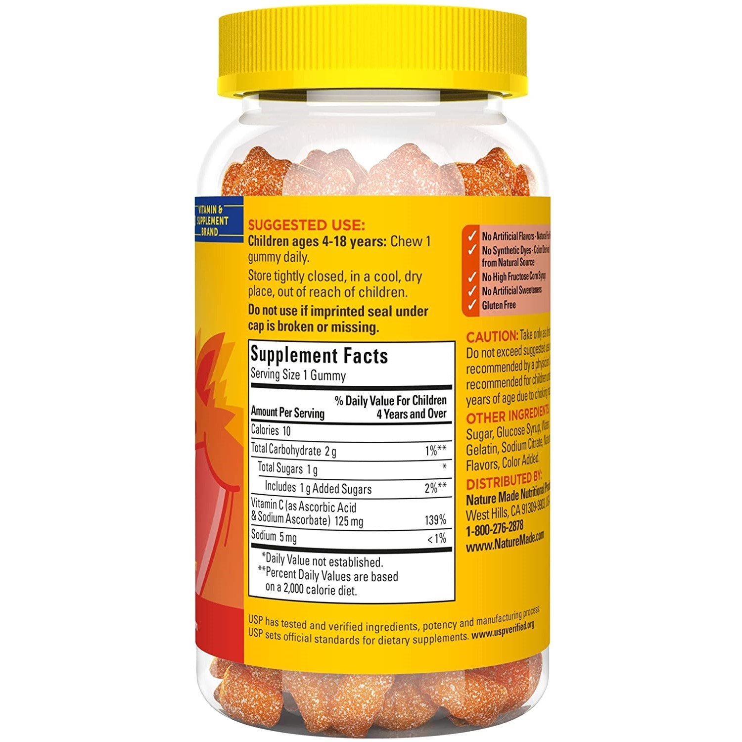 Nature Made Kids First Vitamin C Immune Support Gummy Tangerine, 110
