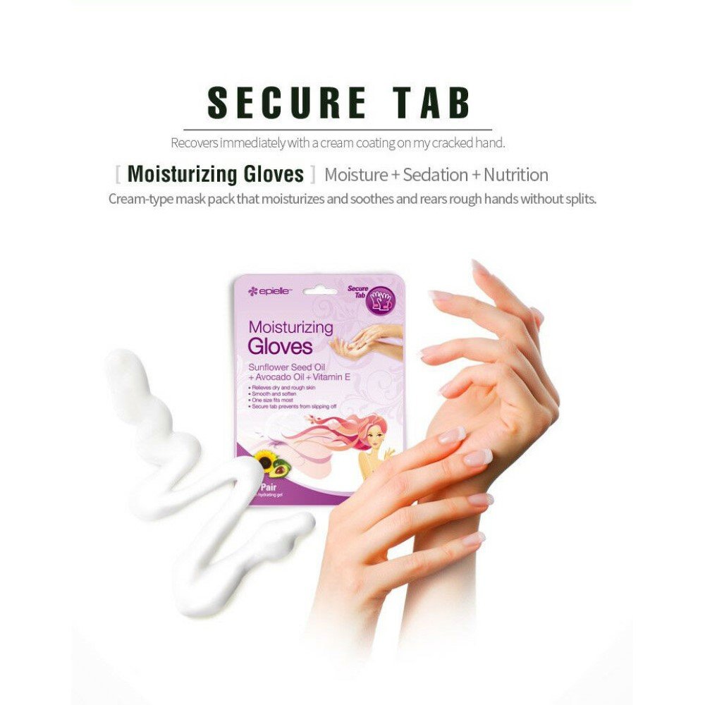 Epielle Moisturizing Gloves Sunflower Seed Oil + Avocado Oil + Vitamin E 1 Pair