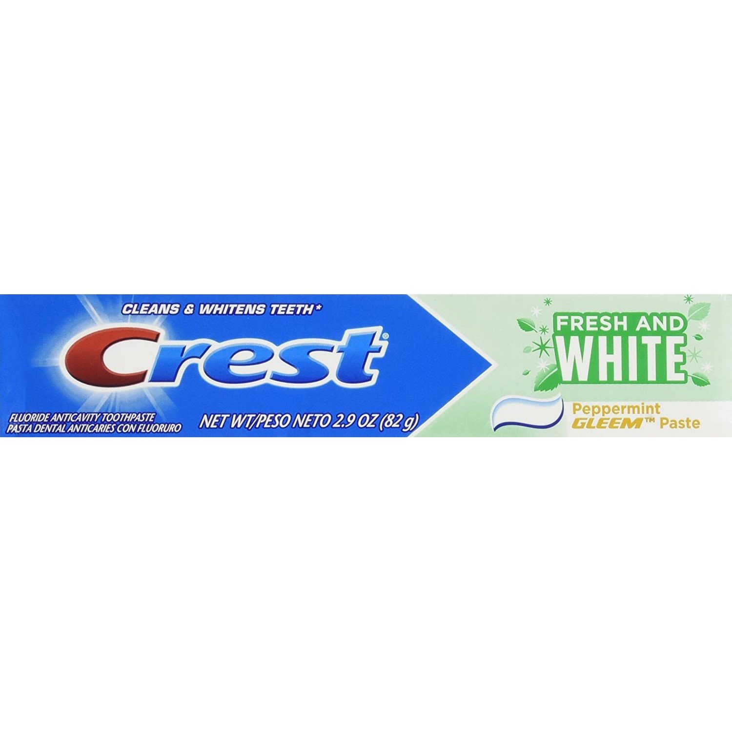 Crest Fresh and White Peppermint Gleem Toothpaste, 2.9 Ounce Anticavity