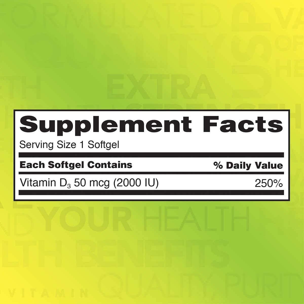 Kirkland Signature Extra Strength Vitamin D3 50 Mcg 2000 Iu 600 Softgels