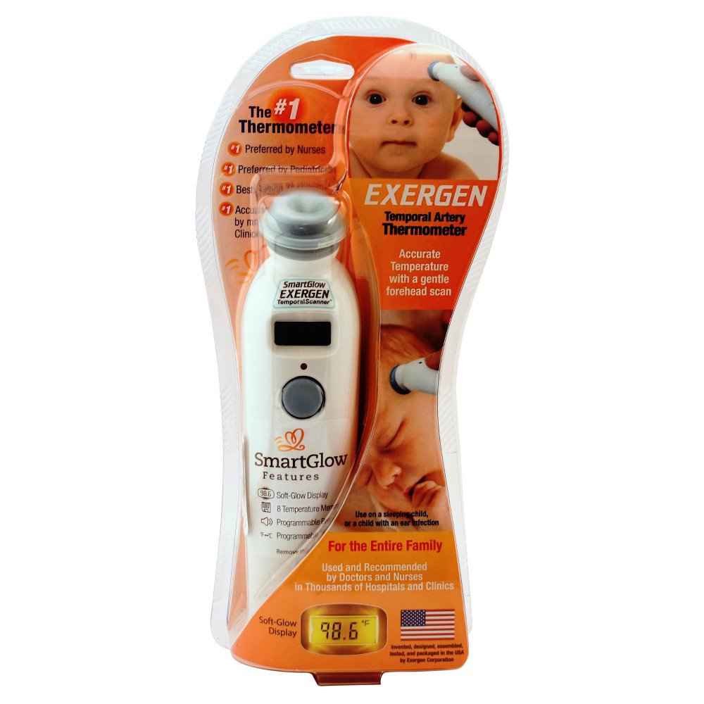 Exergen Temporal Artery Thermometer, Temporal Scanner + Smart Glow, TAT