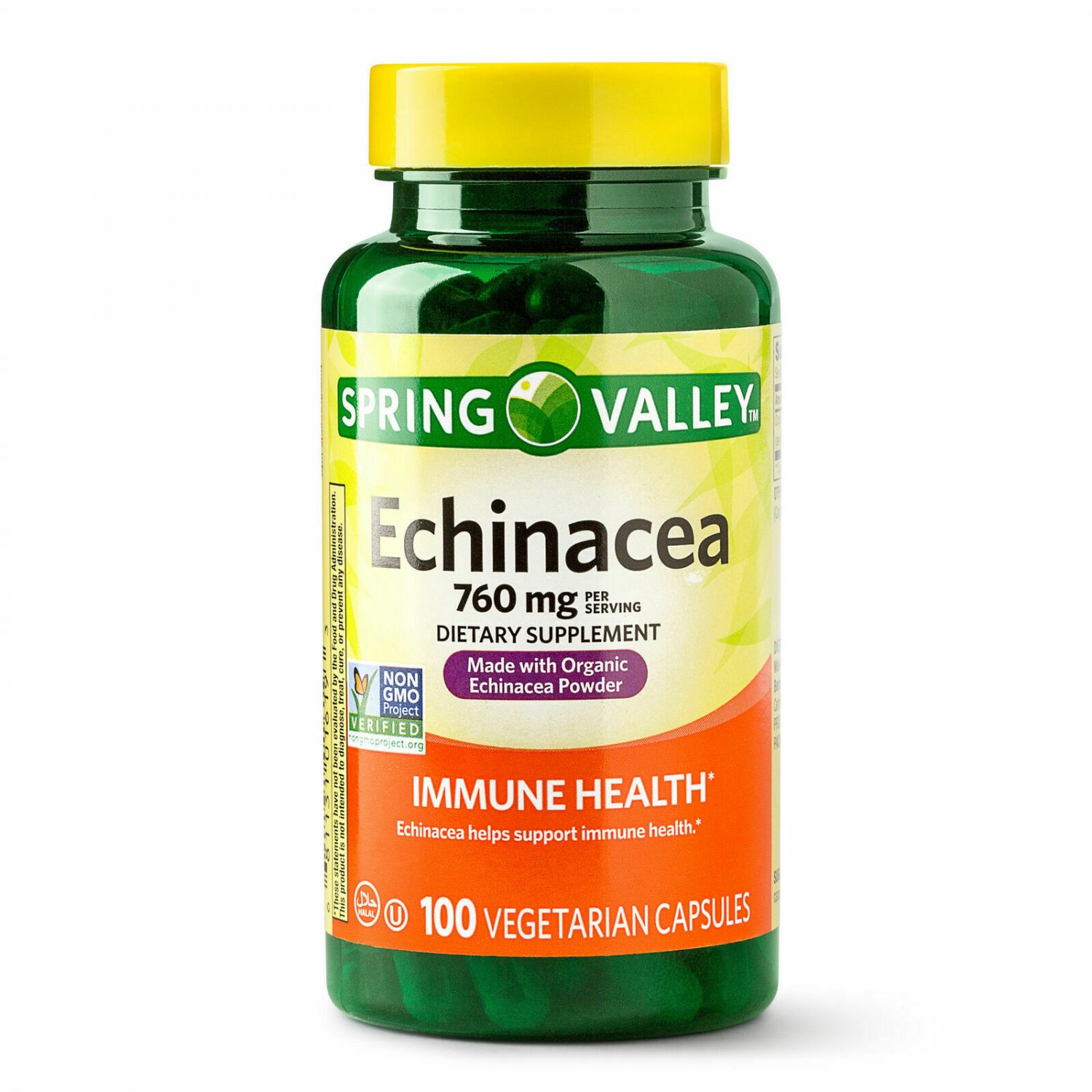 Spring Valley Echinacea Vegetarian Capsules 100 ct 760 mg Servings