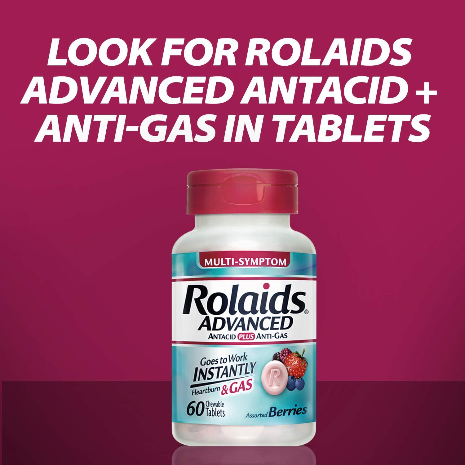 Rolaids Advanced Antacid PLUS AntiGas Chewable Tablets Assorted