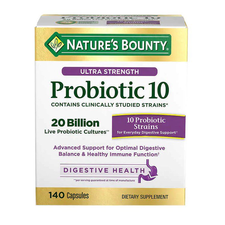 Nature's Bounty Ultra Strength Probiotic 10 for Digestive Support, 140 ...