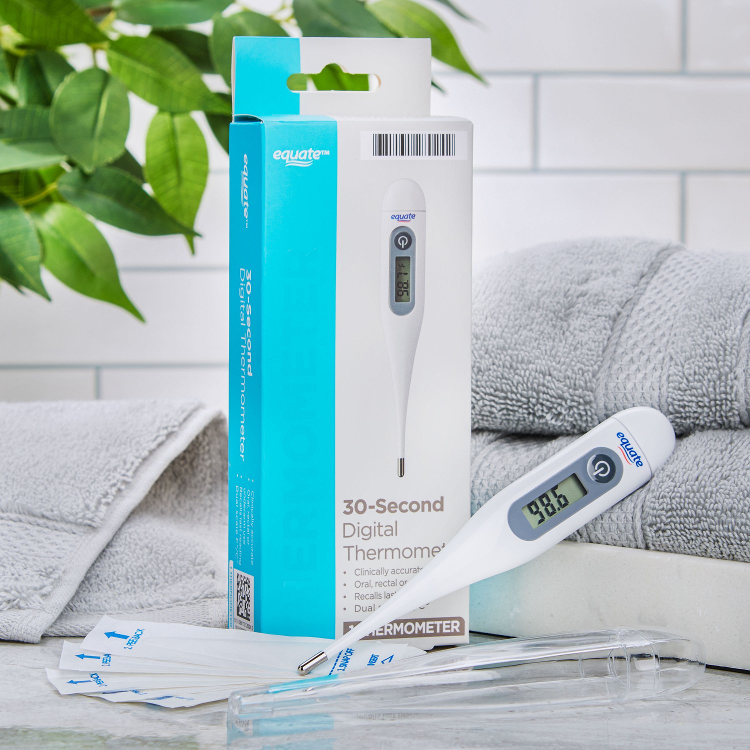 Equate 30Second Digital Thermometer Dual Scale Fahrenheit & Celsius