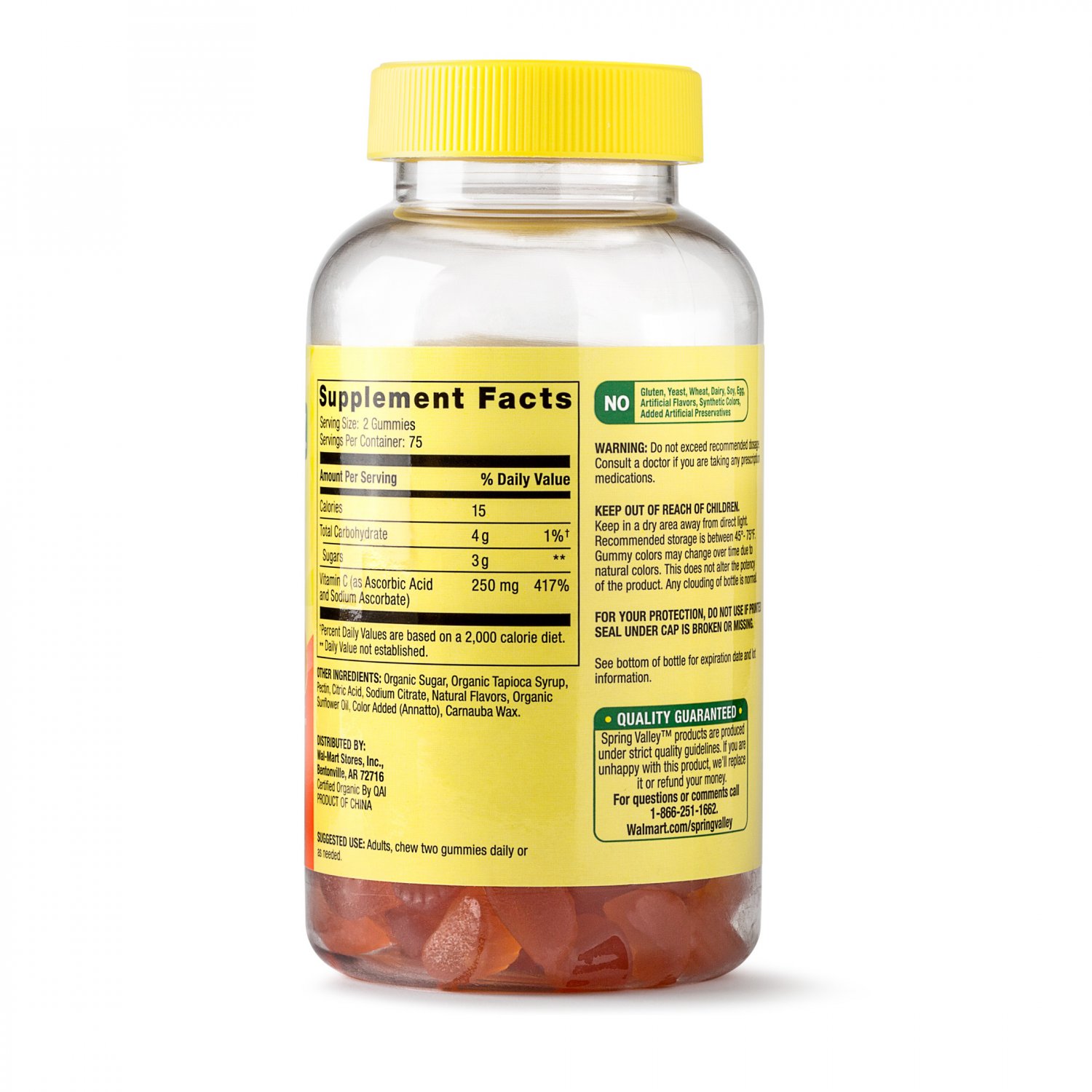 Spring Valley Adult Gummy Vitamin C Supplement Orange, 150 ct