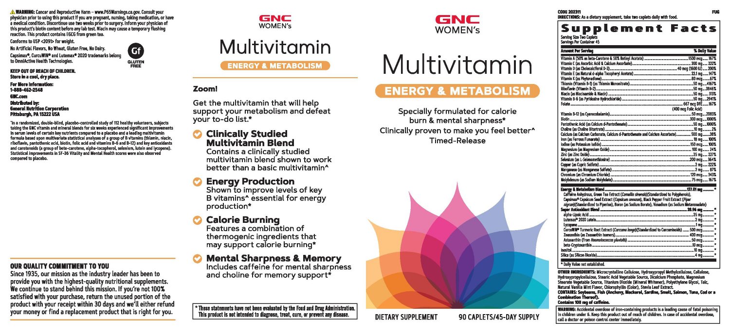 GNC Women's Multivitamin, Energy & Metabolism Dietary Supplement, 90
