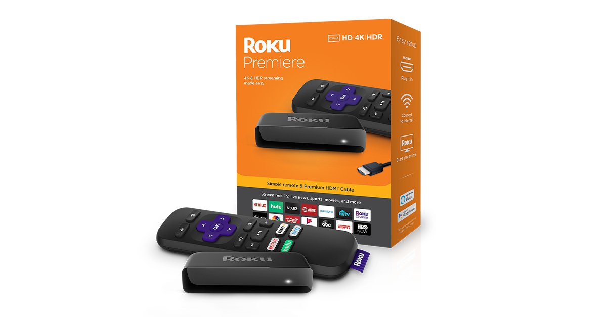 Roku Premiere HD/4K/HDR Streaming Media Player with Simple Remote and