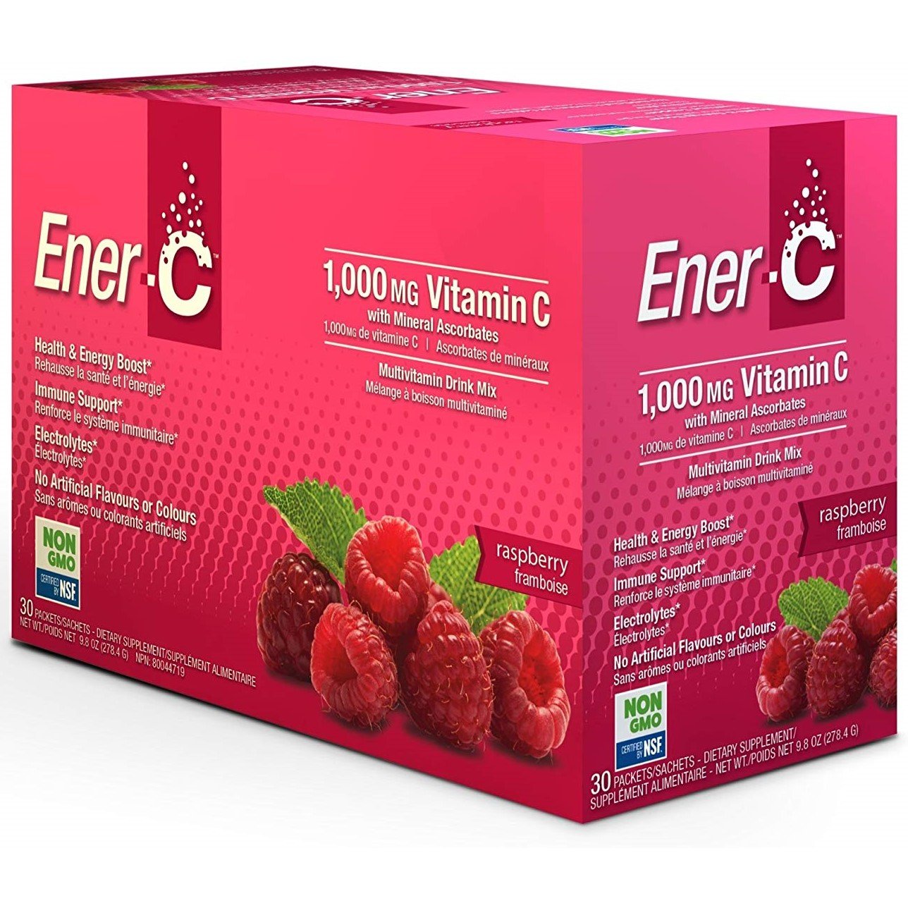 EnerC 1000 mg Vitamin C Multivitamin Drink Mix Raspberry 30 ct