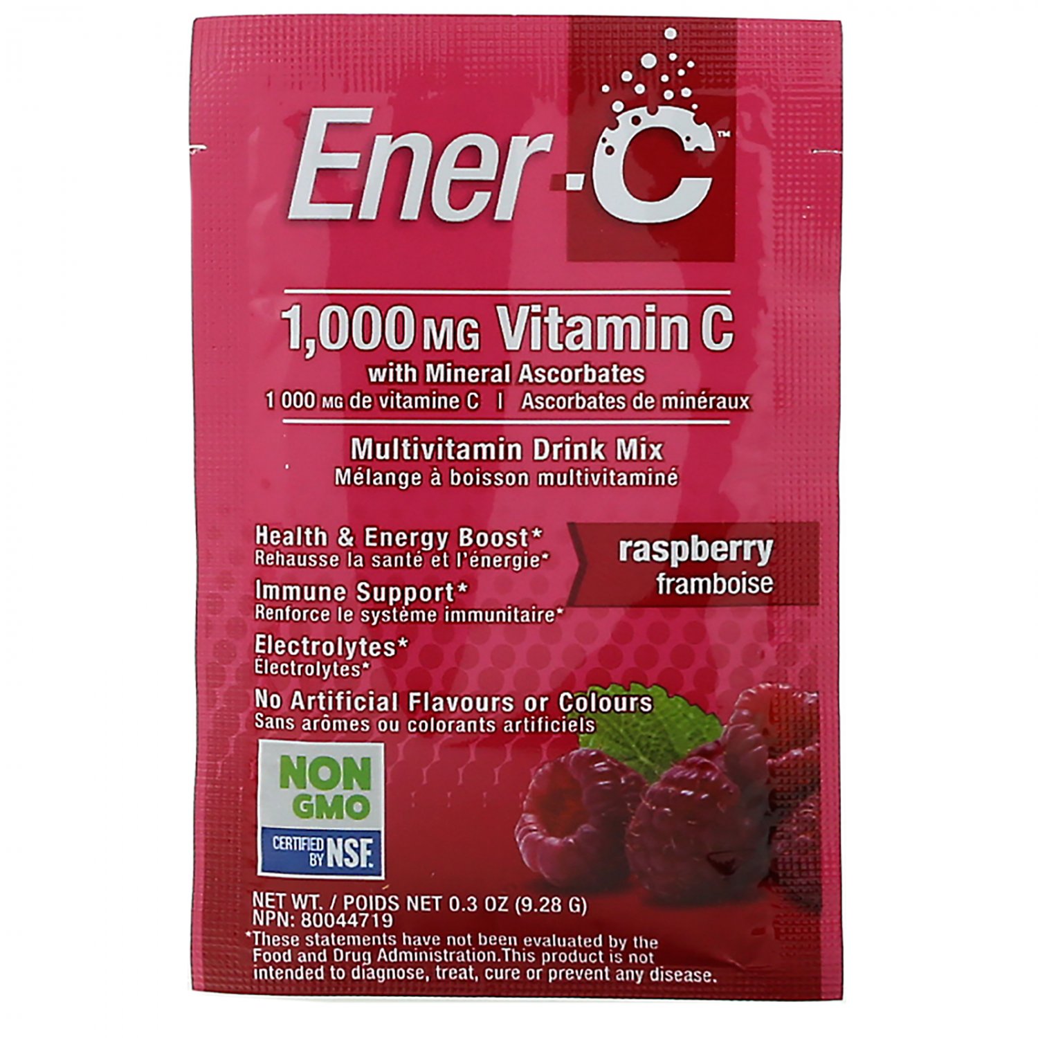 Ener-C 1000 mg Vitamin C Multivitamin Drink Mix Raspberry 30 ct