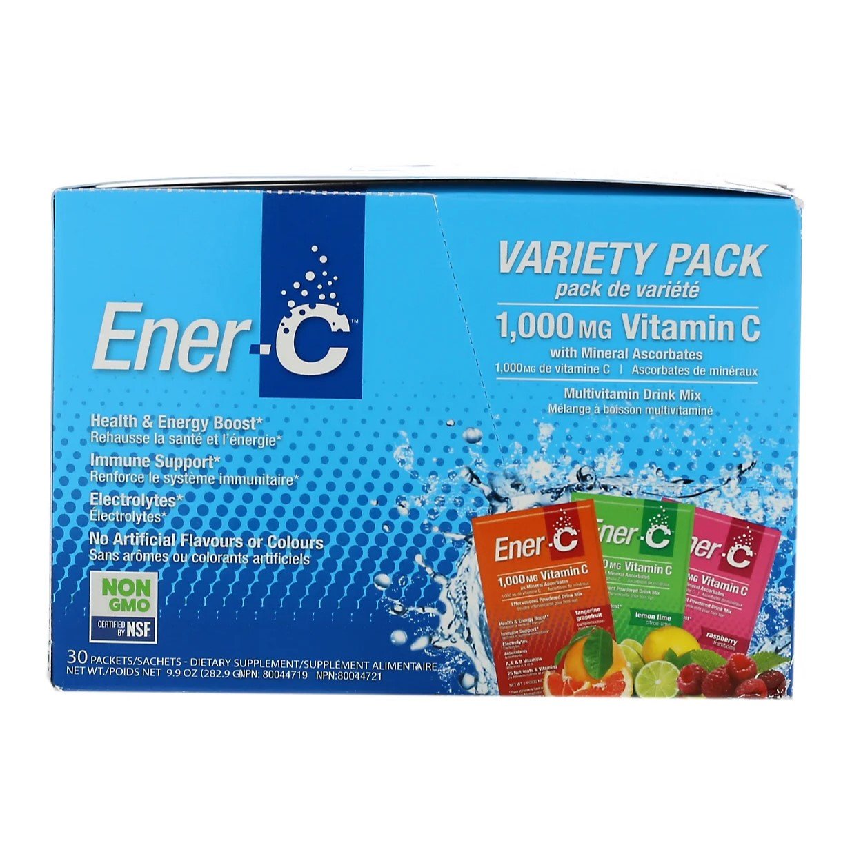 EnerC 1000 mg Vitamin C Multivitamin Drink Mix Variety Pack 30 Packets