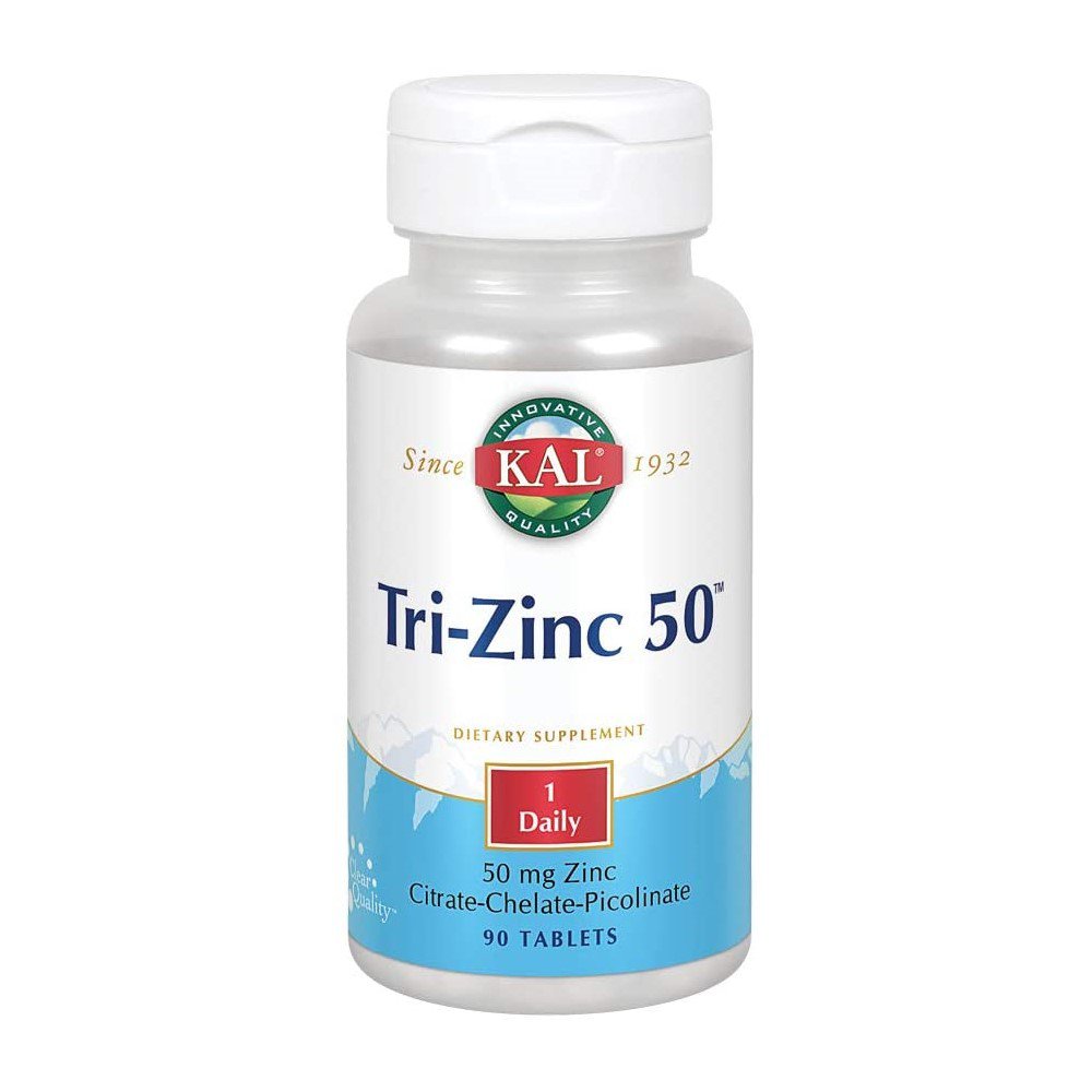 KAL TriZinc 50 mg CitrateChelatePicolinate Dietary Supplement