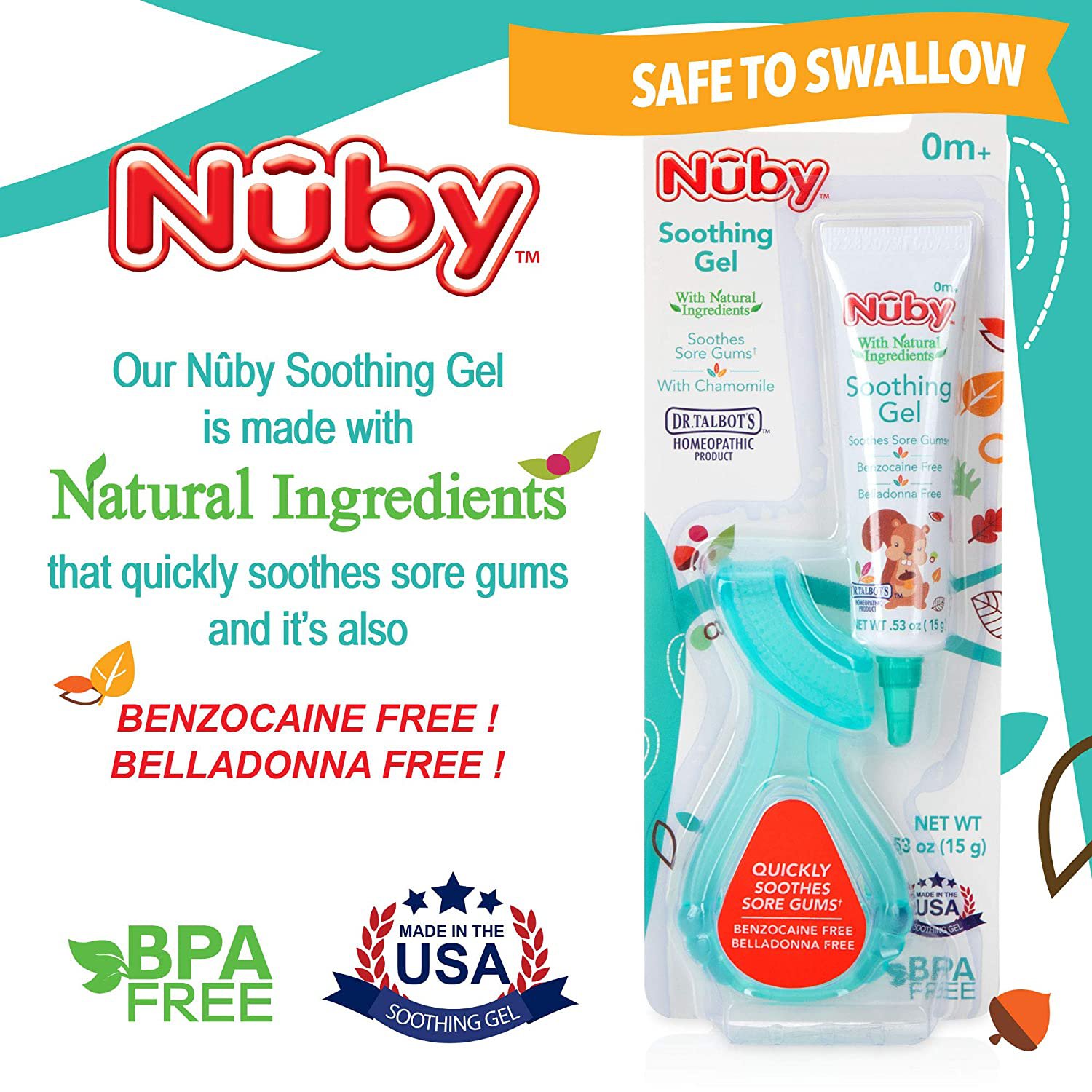 Nuby Dr. Talbot's Soothing Gel with Natural Ingredients 0.53 oz with