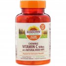 SunDown Non-GMO Chewable Vitamin C Tablets 500 mg 100 ct | Natural Rose Hips | Orange Flavor