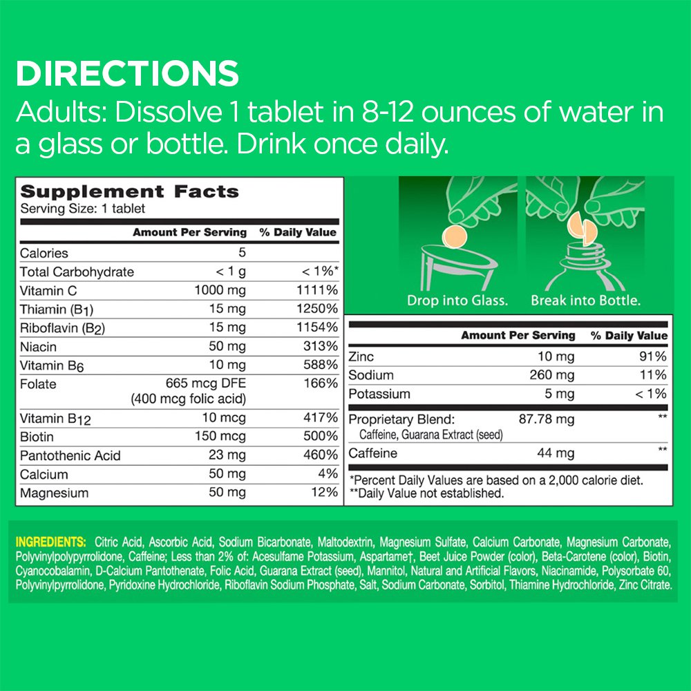 Berocca Energy Supplement Effervescent Tablets, Orange, 10 Ct, Vitamin