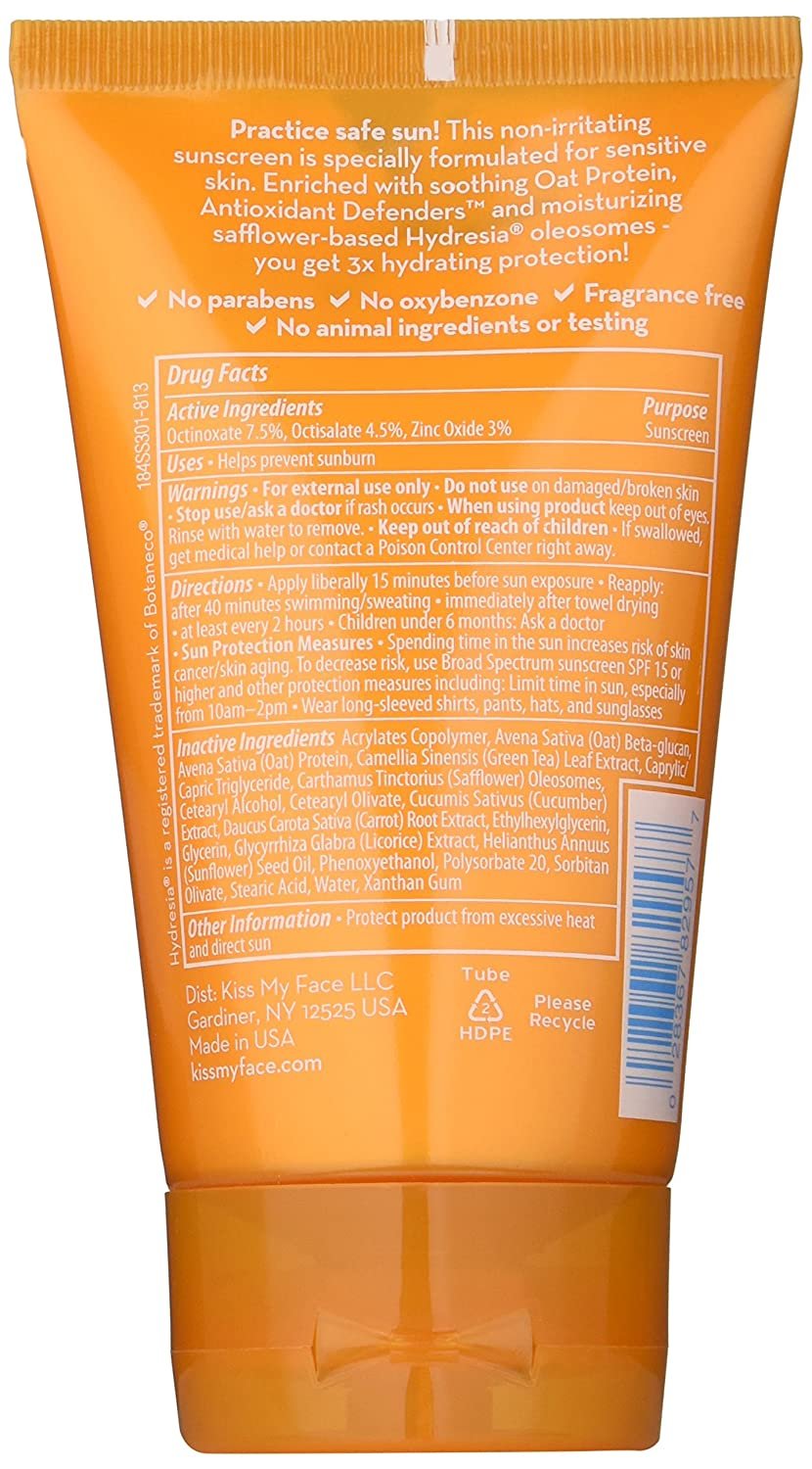 Kiss My Face Sensitive Side 3in1 Sunscreen Lotion SPF 30 118 ml (4