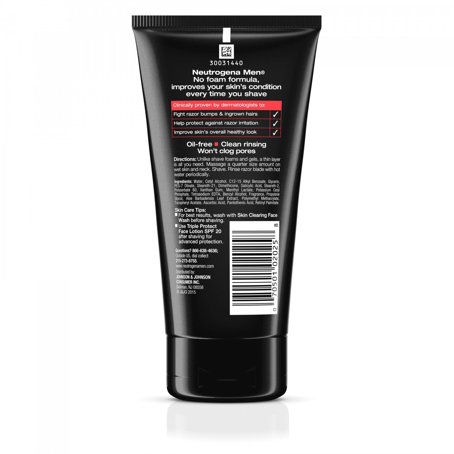 Neutrogena Men Skin Clearing Shave Cream, 150 ml (5.1 fl oz)