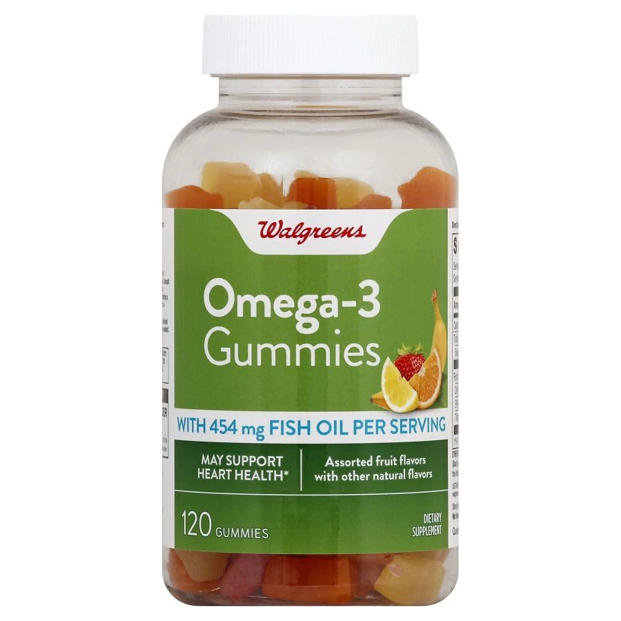 Walgreens Omega3 Gummies, Assorted Fruit, 120 ct *EXP 12/2021*