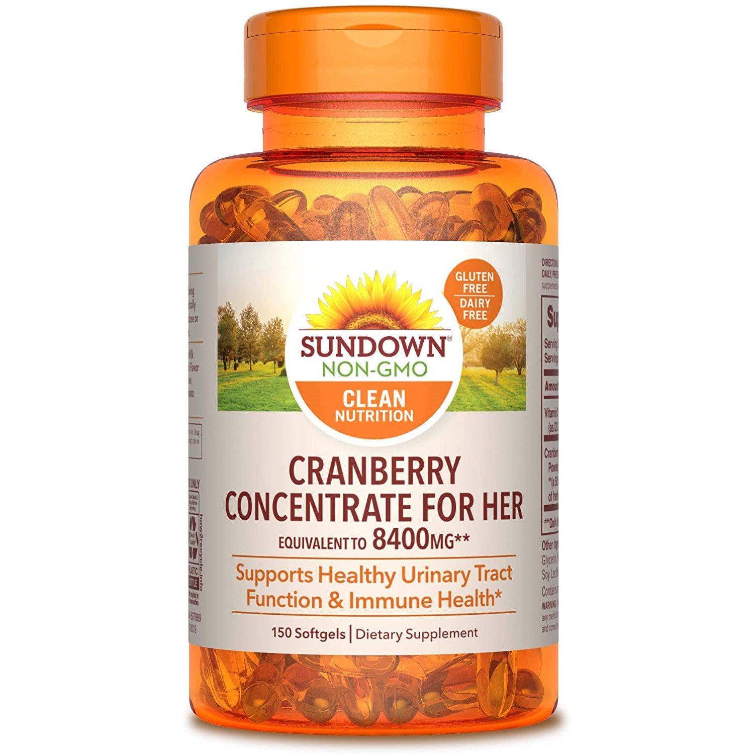 Sundown Cranberry Concentrate for Her with Vitamin D3, 150 Softgels