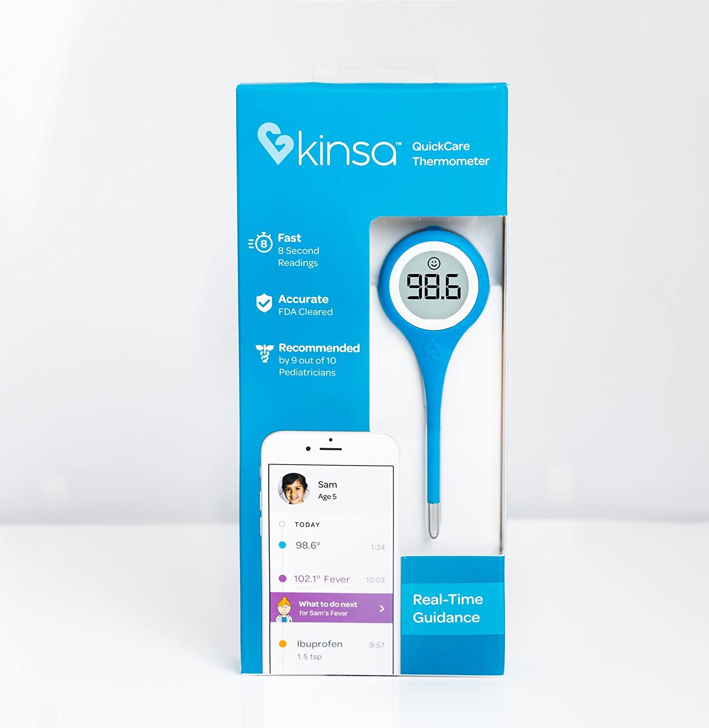 Kinsa QuickCare Bluetooth Digital Thermometer, KSA110