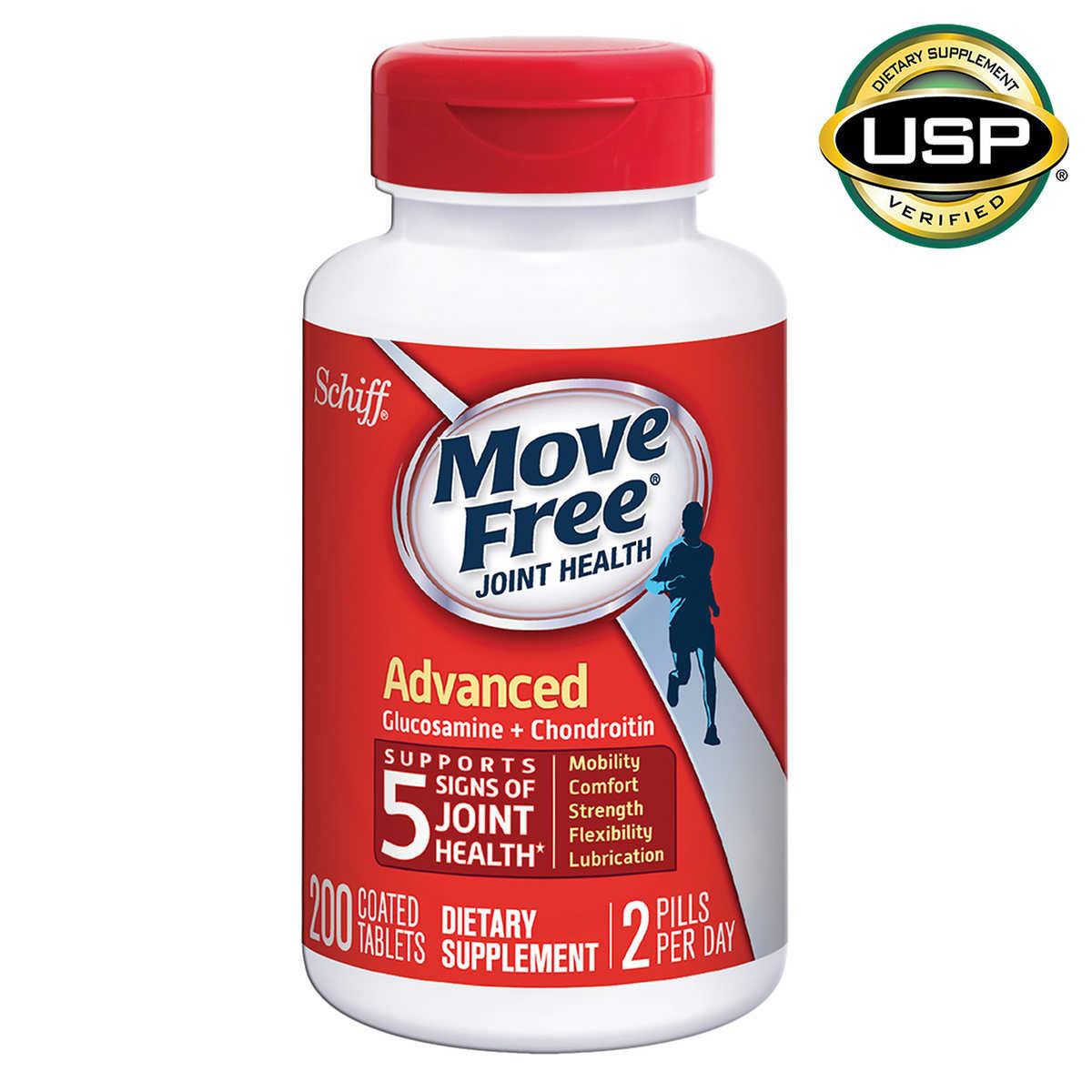 Schiff Move Free Joint Health Advanced Glucosamine + Chondroitin, 200 ...