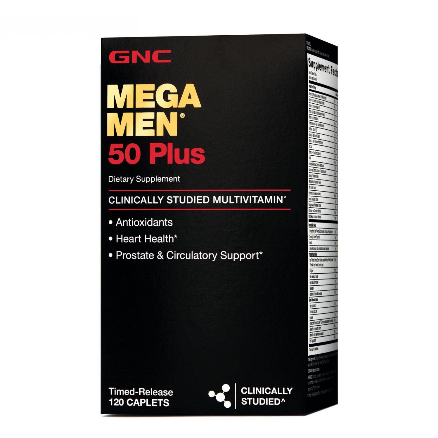 GNC Mega Men 50 Plus Multivitamin, 120 Timed-Release Caplets ...