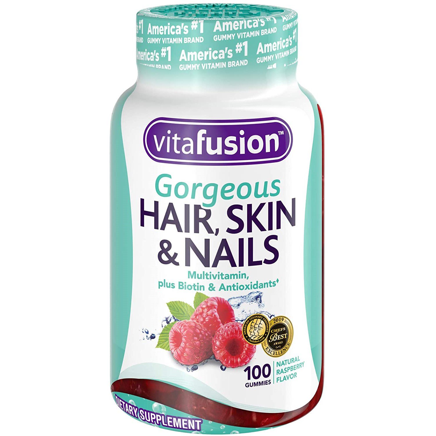 Vitafusion Gorgeous Hair Skin And Nails Multivitamin Gummies Raspberry 100 Gummies Exp 092022 2649