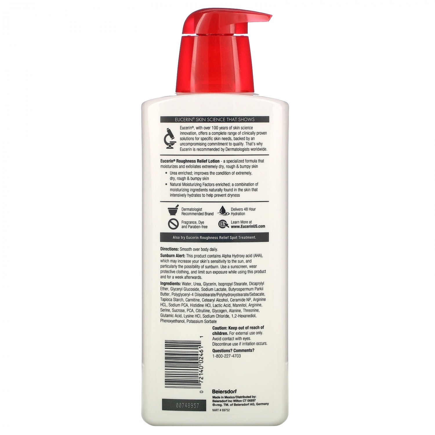 Eucerin Roughness Relief Lotion, 500 ml (16.9 fl oz) For extremely dry