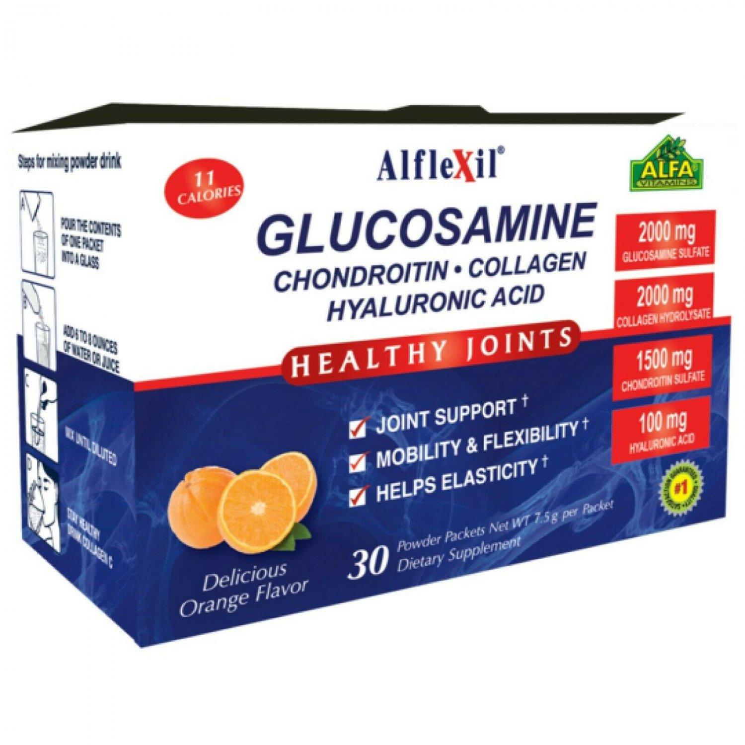 Alfa Vitamins Alflexil Glucosamine + Chondroitin + Collagen + HA Drink