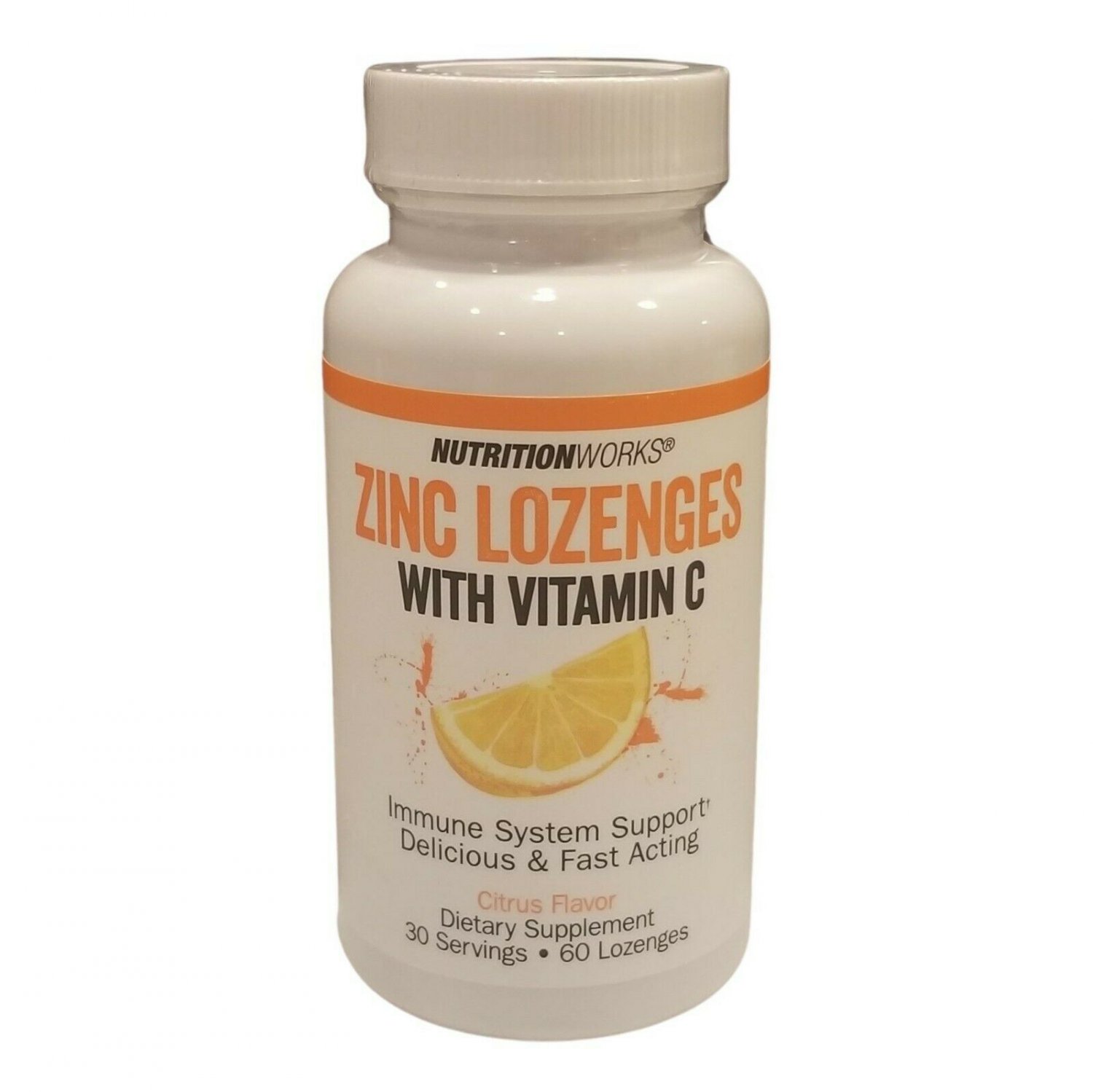 Nutrition Works Zinc Lozenges, With Vitamin C, Citrus Flavor, 60 ct