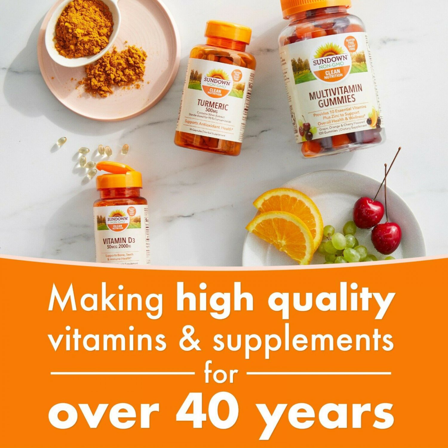 Sundown Vitamin C Gummies, Orange, 90 ct, NonGMO, Gluten Free