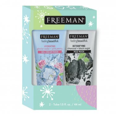 Freeman Masks 2-Pc Gift Set Glacier Water + Pink Peony & Charcoal + Black Sugar