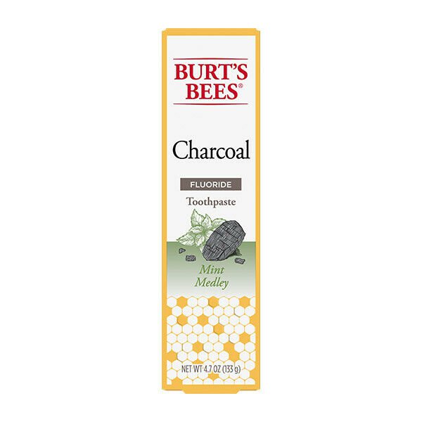 Burt's Bees Charcoal Fluoride Toothpaste, Mint Medley, 133 g (4.7 oz)