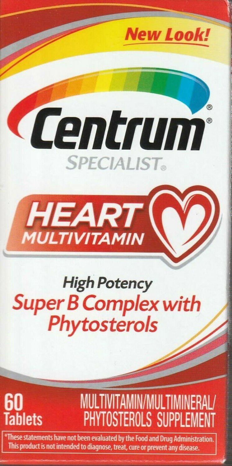 Centrum Specialist Heart Multivitamin/Multimineral Supplement, 60 Tablets