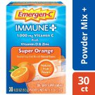 Emergen-C Immune Plus 1000 mg Vitamin C Drink Mix + D3 & Zinc, Super Orange  30 Ct, EXP 03/22