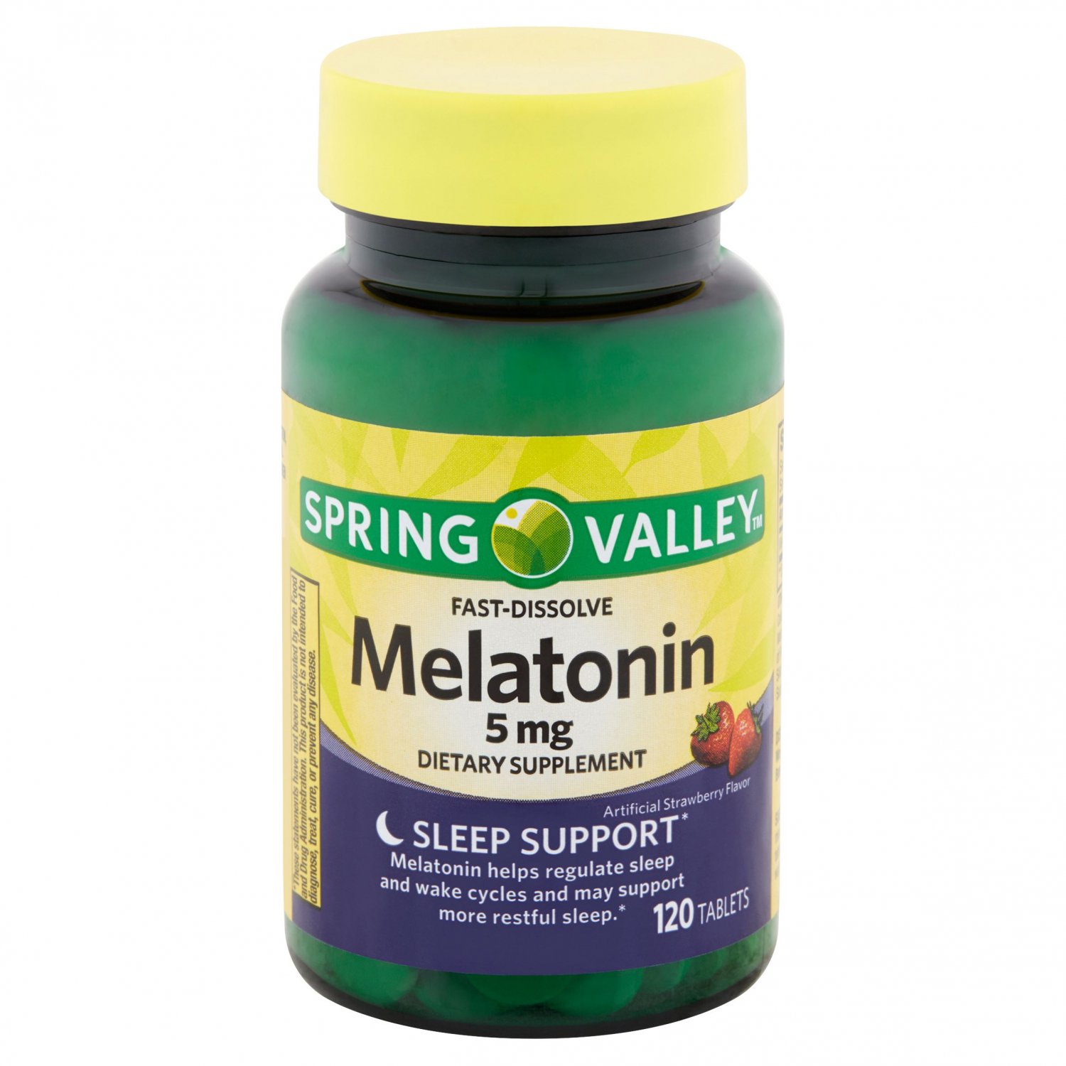 Spring Valley Fast-Dissolve Melatonin 5 mg, 120 Tablets - Strawberry