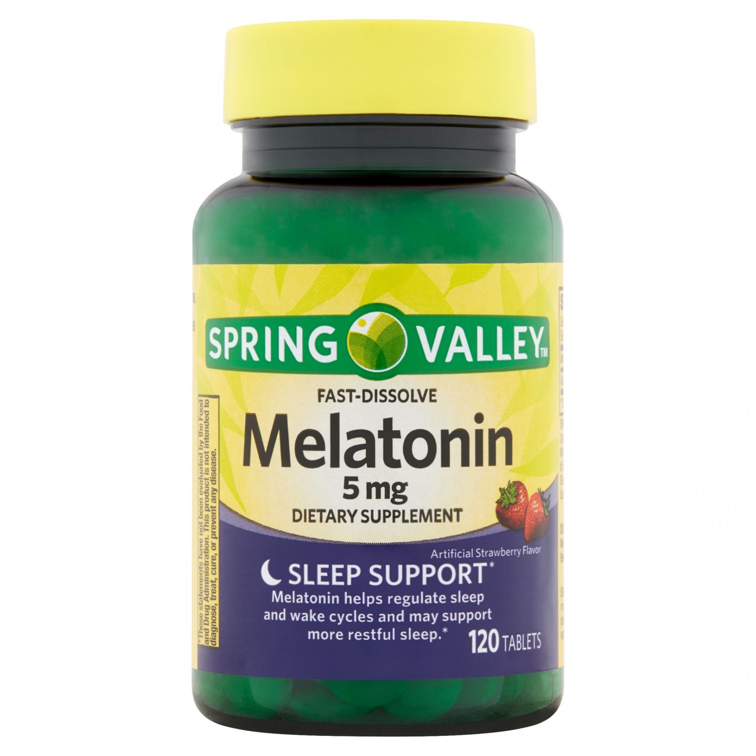 Spring Valley Fast-Dissolve Melatonin 5 mg, 120 Tablets - Strawberry