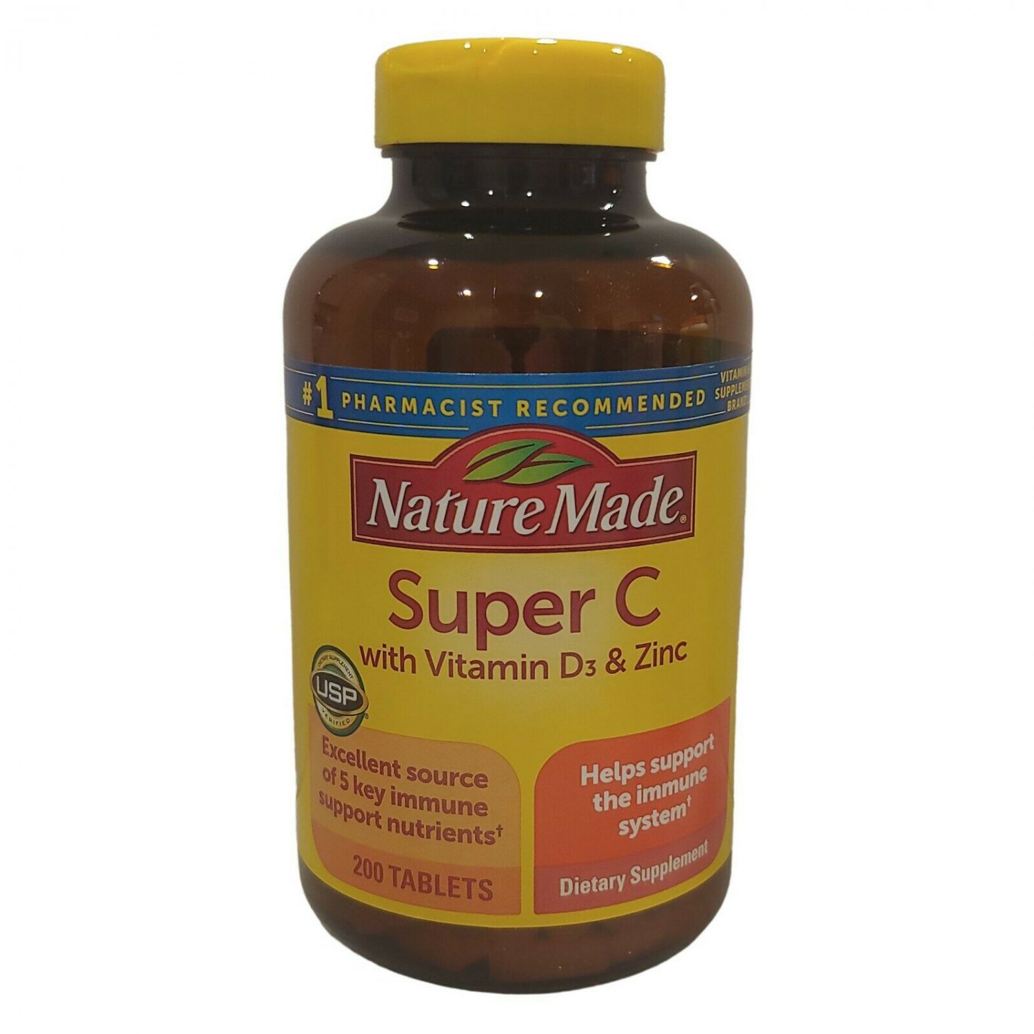 Nature Made Super C, Vitamin C 900 mg with Vitamin D3 & Zinc, 200 Tablets