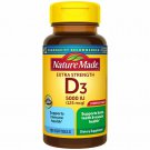 Nature Made Vitamin D3, 5000 IU (125 mcg), 100 Softgels, *EXP 01/2022*